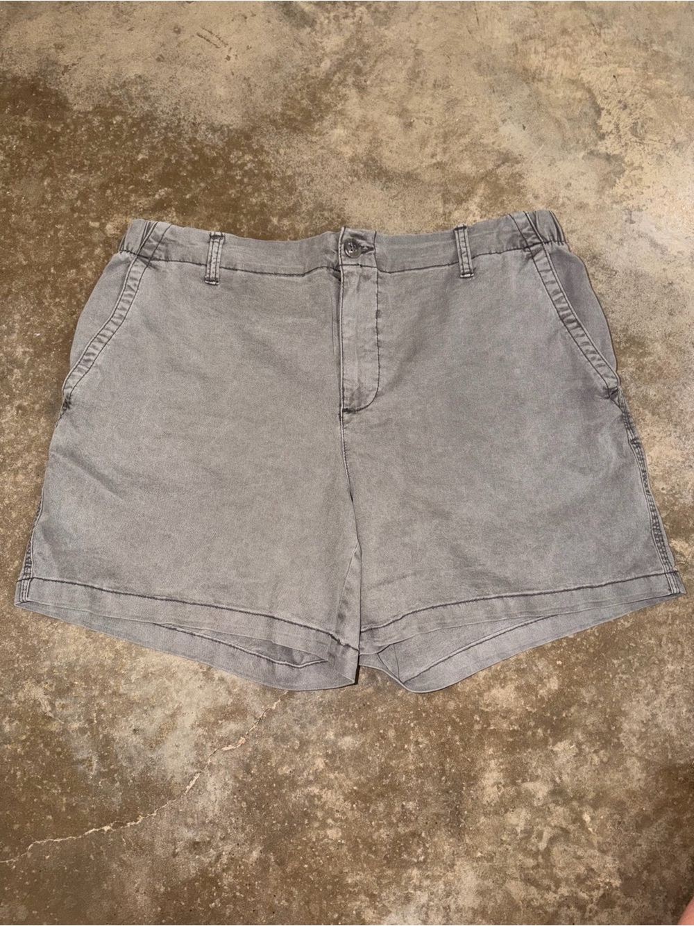 Old Navy OG Chino Gray High Rise Shorts Elastic Waist L Game Day Tailgate